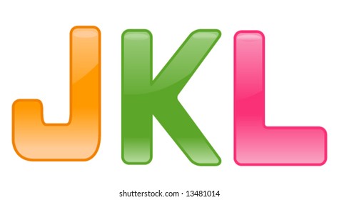 Glossy Fonts - Vector