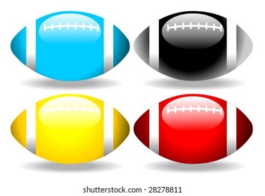 glossy football set vector