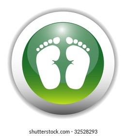 Glossy Footprint Sign Button