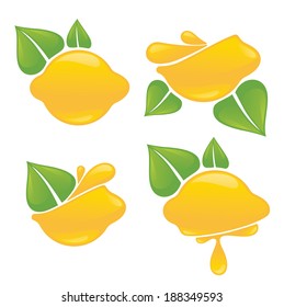glossy and fresh vector lemon symbols