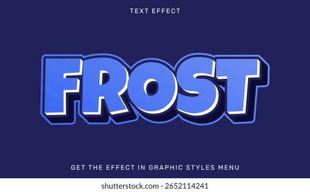 Glossy frost text effect with blue icy aesthetic and bold typography