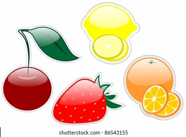 glossy fruit sticker