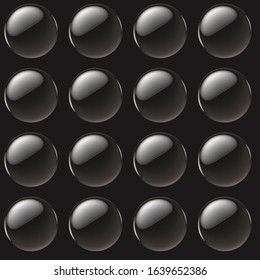 Glossy geometric black minimalistic blobs  seamless vector background