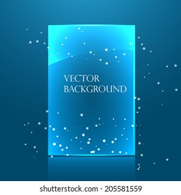 Glossy glass background with sparkles, vector illustration