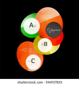 Glossy glass circle banner design template, speech bubbles