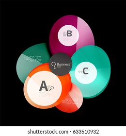 Glossy glass circle banner design template, speech bubbles