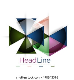 Glossy glass modern triangle layout. Vector background