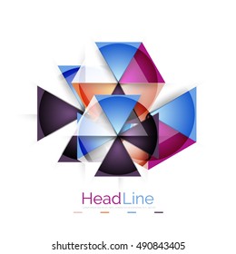 Glossy glass modern triangle layout. Vector background