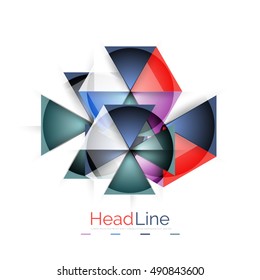 Glossy glass modern triangle layout. Vector background