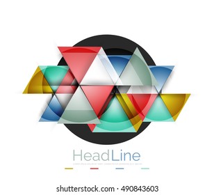 Glossy glass modern triangle layout. Vector background