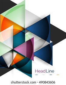 Diseño triangular moderno de vidrio brillante. Fondo del vector