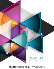 Glossy glass modern triangle layout. Vector background