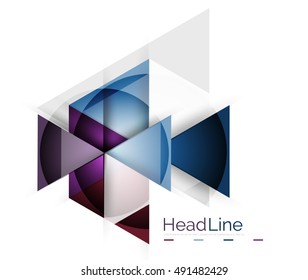 Glossy glass modern triangle layout. Vector background