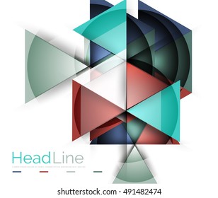Glossy glass modern triangle layout. Vector background
