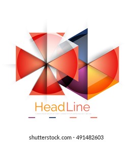 Diseño triangular moderno de vidrio brillante. Fondo del vector
