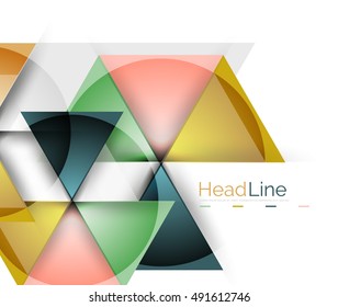 Glossy glass modern triangle layout. Vector background