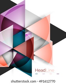 Glossy glass modern triangle layout. Vector background