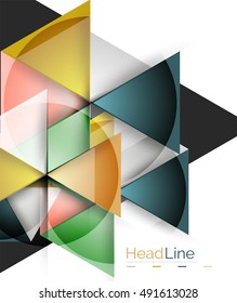 Glossy glass modern triangle layout. Vector background