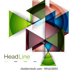 Glossy glass modern triangle layout. Vector background