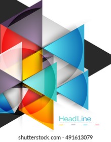 Glossy glass modern triangle layout. Vector background