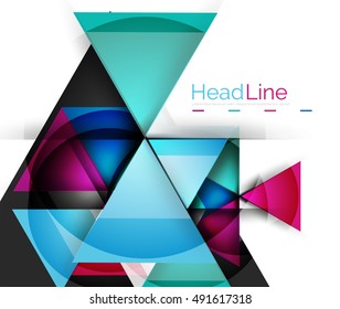 Glossy glass modern triangle layout. Vector background
