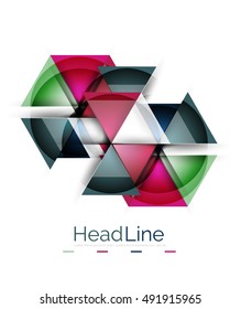 Glossy glass modern triangle layout. Vector background