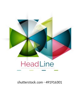 Glossy glass modern triangle layout. Vector background