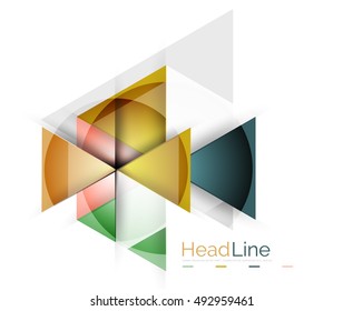 Glossy glass modern triangle layout. Vector background