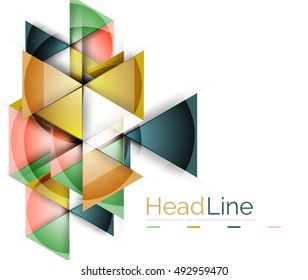 Glossy glass modern triangle layout. Vector background