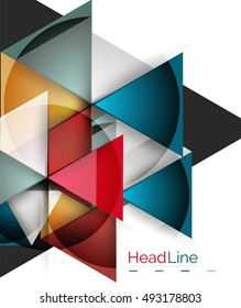 Glossy glass modern triangle layout. Vector background