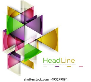 Glossy glass modern triangle layout. Vector background