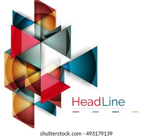Glossy glass modern triangle layout. Vector background