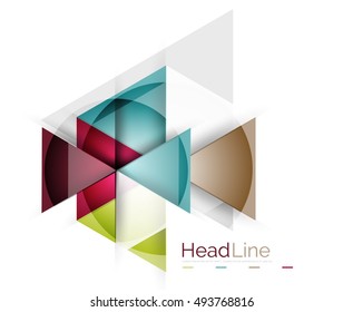Glossy glass modern triangle layout. Vector background