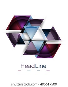 Glossy glass modern triangle layout. Vector background