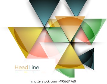 Glossy glass modern triangle layout. Vector background