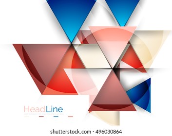 Glossy glass modern triangle layout. Vector background