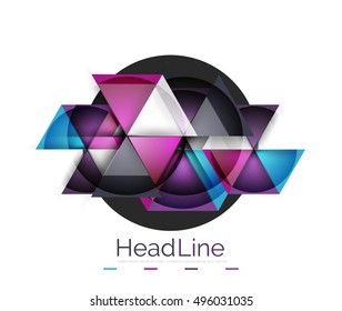 Glossy glass modern triangle layout. Vector background