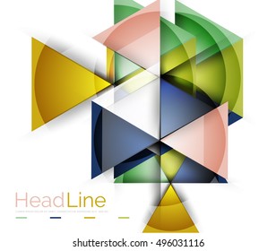 Glossy glass modern triangle layout. Vector background