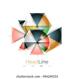 Glossy glass modern triangle layout. Vector background