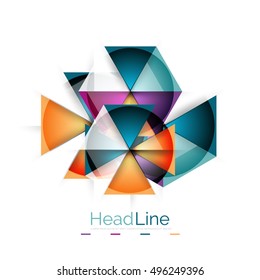 Glossy glass modern triangle layout. Vector background
