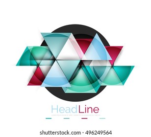 Glossy glass modern triangle layout. Vector background