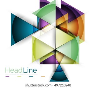 Glossy glass modern triangle layout. Vector background