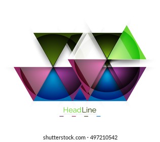 Glossy glass modern triangle layout. Vector background