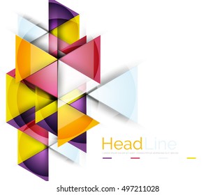 Glossy glass modern triangle layout. Vector background