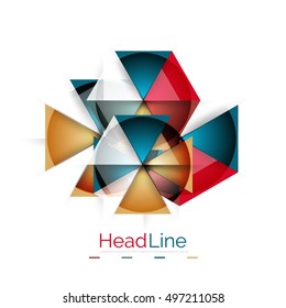 Diseño triangular moderno de vidrio brillante. Fondo del vector