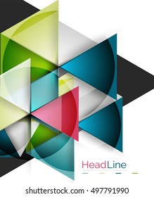 Glossy glass modern triangle layout. Vector background