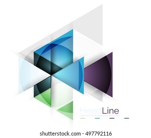 Glossy glass modern triangle layout. Vector background