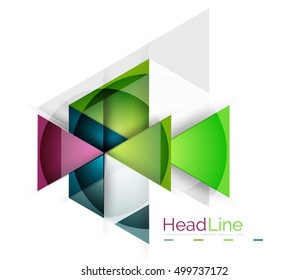 Glossy glass modern triangle layout. Vector background