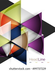 Glossy glass modern triangle layout. Vector background