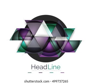 Glossy glass modern triangle layout. Vector background